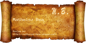 Matheisz Bea névjegykártya